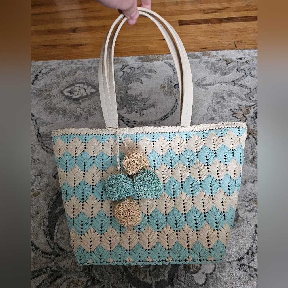BTB Los angeles Bria straw tote bag